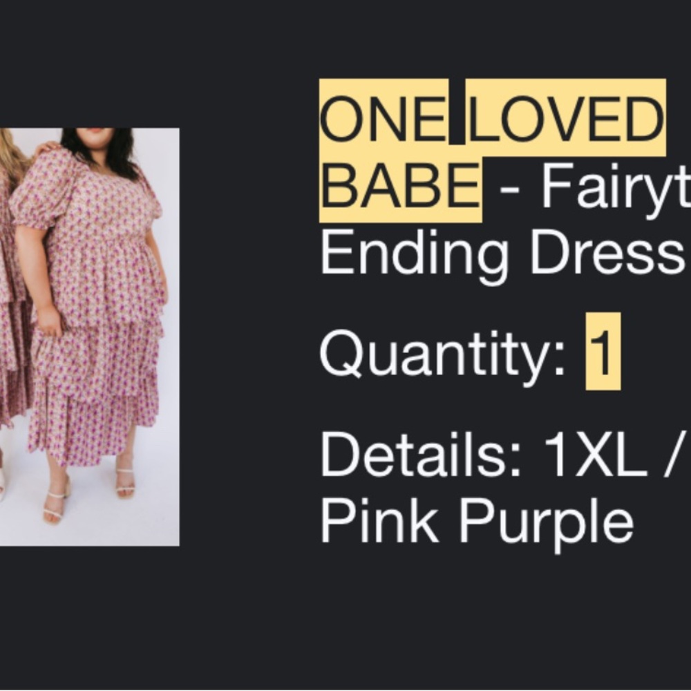 One Loved Babe Fairytale Ending Dress - Plus Size - 1X - Colorful Maxi Dress